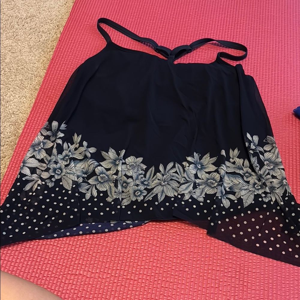 Black Embellished Asymmetrical Swim Camisole